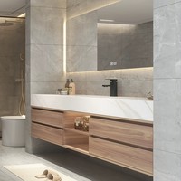 Ensemble de meuble-lavabo de salle de bain en aluminium nid d'abeille sur mesure, armoire de rangement de salle de bain sans formaldéhyde respectueuse de l'environnement