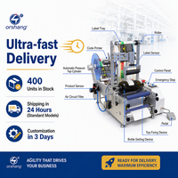 Machine d'étiquetage polyvalente pour bouteilles, bidons, barils et emballages en verre/plastique, solution pour toutes les tailles