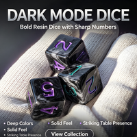 Dés à surfaces plates de 16 mm, dés en résine marbrée noir fumé et violet, dés à bords carrés pour jeux de rôle, cadeau d'Halloween