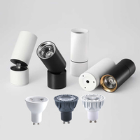 Modern Tasarım GU10 LED 7W Ayarlanabilir Alüminyum Mini Yüzeye Monte Tavan Spot Işığı 38 Işın Açısı 3 Yıl Garantili