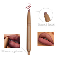 Crayon à lèvres double embout 2-en-1 au peptide, 11 teintes nude, avec estompeur en silicone, fini mat, haute pigmentation, faible MOQ, marque privée