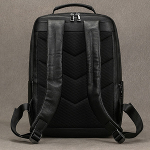 Sac à dos en <span class=keywords><strong>cuir</strong></span> véritable pour <span class=keywords><strong>homme</strong></span>, idéal pour les voyages transfrontaliers, sac d'école pour étudiant, sacoche pour ordinateur portable 15 pouces en <span class=keywords><strong>cuir</strong></span> de première qualité, respirant - Product Image 3