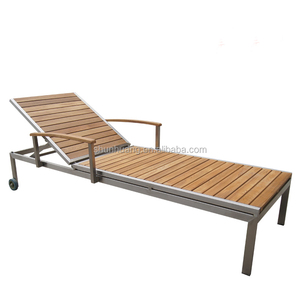 <span class=keywords><strong>Tumbona</strong></span> de madera plástica de Color marrón de aluminio para piscina al aire libre para jardín, restaurante, Hotel, Villa, <span class=keywords><strong>tumbona</strong></span> de playa, <span class=keywords><strong>tumbona</strong></span> - Product Image 2