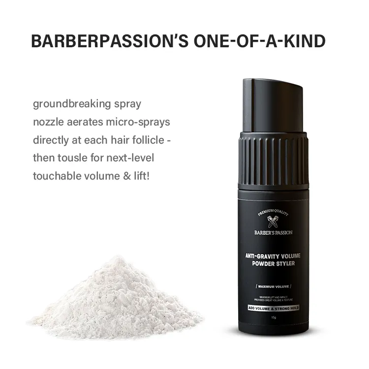 BARBER PASSION 1S Styling Sofortige Frisur Volumizing Texture Hair Powder Spray