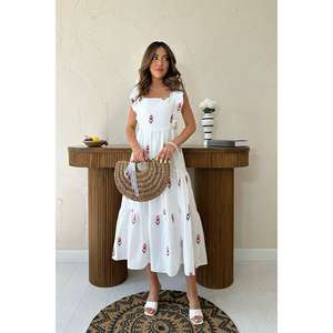 Vestido largo de lujo sin mangas con volantes en fucsia, talla XL, con forro, talla única, al por mayor - Product Image 5