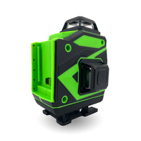 L Deux 360 Vertical et Deux 360 Horizontal Laser 16 Lignes Niveau Laser 4D Croix Verte Outil de Niveau Laser avec 2 Piles