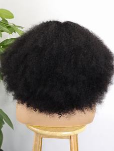 بيع بالجملة برازيلي بكر مجعد الكثافة 13x4 دانتيل قصير شفاف نمط بوب للنساء لون أسود - Product Image 2