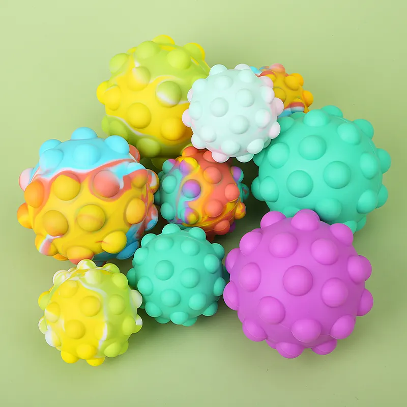 Wholesale Decompression Stress Relief Fidget Sensory Toys New Push Pop Squeeze Bubble Toys Balls Set For Kids Adults