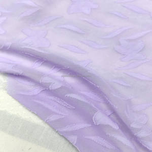 Patrones de agotamiento en capas 100% poliéster Flor de cinco pétalos tejido combinado-120 GSM transparente para decoración de ropa de niños y Hijabs - Product Image 1
