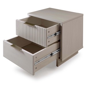 Nightstand In Light Gray With Two Drawers Modern Design Bedroom Furniture - Product Image 5