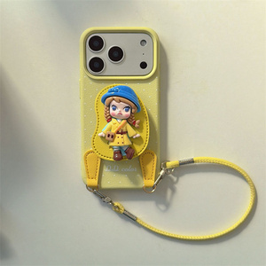 เคสโทรศัพท์ลายโดราเดอะเอ็กซ์พลอเรอร์น่ารัก พร้อมสายคล้องคอ สำหรับ iPhone 17 16 15 14 Pro Max  วัสดุหนัง  พร้อมขาตั้ง  วงแหวนสำหรับสาวๆ  ฝาหลังแบบมีห่วง - Product Image 5