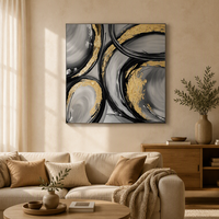Peinture à l'huile Art Déco 100% faite à la main sur toile de coton 450 GSM avec cadre inclus, taille personnalisée pour usage domestique et commercial