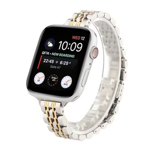 Correa <span class=keywords><strong>de</strong></span> reloj <span class=keywords><strong>de</strong></span> acero inoxidable delgada para <span class=keywords><strong>Apple</strong></span> <span class=keywords><strong>Watch</strong></span> Series 7 <span class=keywords><strong>6</strong></span> 5 4 3 2 1 correa <span class=keywords><strong>de</strong></span> reloj <span class=keywords><strong>de</strong></span> repuesto con siete cuentas - Product Image 6