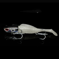 Leurre souple pour jigging, appât vivant, 30g/40g/50g, tête en acier haute teneur en carbone, queue en T, triple hameçon, pour la pêche en bateau en mer