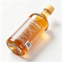 Étiquettes de bouteilles de sauce soja aux agrumes Haoxuan, fabricant, autocollants imprimés en PET transparent avec encre blanche, imperméables, pour emballages alimentaires