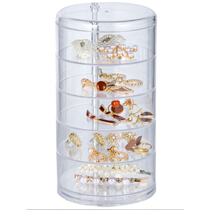 Wholesale Multi-Layer Rotating Storage Box Rack Round Plastic Organizer Jewelry Necklace <strong>Earrings</strong> <strong>Holder</strong> - Product Image 6