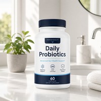 Capsules d'enzymes digestives probiotiques végétaliennes à marque privée OEM, améliorent l'immunité, complément pour la santé intestinale pour femmes et hommes, 2 capsules