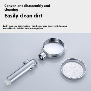 Grand pommeau de douche à main rouge net avec buse d'arrêt d'eau à une clé pour logement de location d'appartement d'AliExpress - Product Image 4