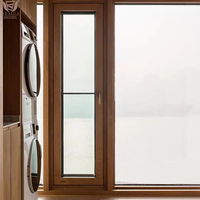 Fenêtre à battants en bois recouvert d'aluminium avec double vitrage isolant, design personnalisé, style européen DEMEA, pour villa de luxe.