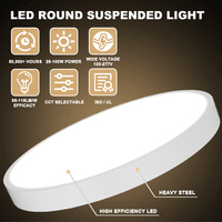 Lustre suspendu rond moderne décoratif d'intérieur, 16'' 23.6'', hauteur réglable, éclairage LED, lampe de plafond