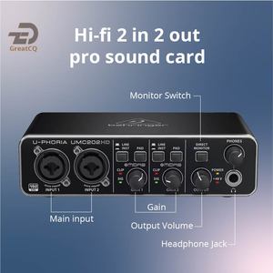 <span class=keywords><strong>Tarjeta</strong></span> <span class=keywords><strong>de</strong></span> <span class=keywords><strong>Sonido</strong></span> <span class=keywords><strong>Behringer</strong></span> UMC202HD, Interfaz <span class=keywords><strong>de</strong></span> Audio USB 2.0 <span class=keywords><strong>de</strong></span> 2 Entradas/2 Salidas con 2 Preamplificadores <span class=keywords><strong>de</strong></span> Micrófono Midas, Sistema <span class=keywords><strong>de</strong></span> PA para Estudio, Equipo Musical - Product Image 3