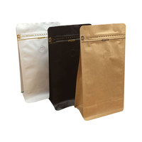 Sinoy LOW MOQ Sacs d'emballage pour grains de café en feuille d'aluminium noir mat, refermables avec valve, recyclables, formats 12Oz 16Oz 5Lb 250G 500G 1Kg