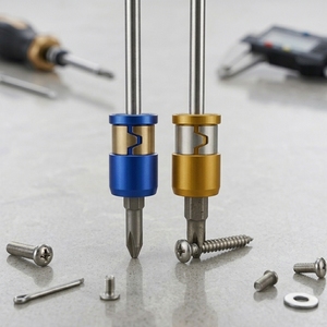 Adaptador de Punta de Destornillador Magnético de Aluminio de Aviación de 6.35mm, Antideslizante, Dorado y Azul, 5 Piezas, para Uso Intensivo - Product Image 3