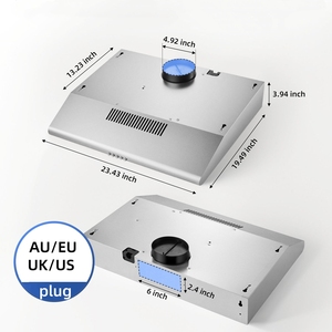 Hotte de cuisine convertible 24 pouces, à <span class=keywords><strong>conduit</strong></span> ou sans <span class=keywords><strong>conduit</strong></span>, avec ventilateur d'extraction 3 vitesses, en acier inoxydable et éclairage LED - Product Image 3