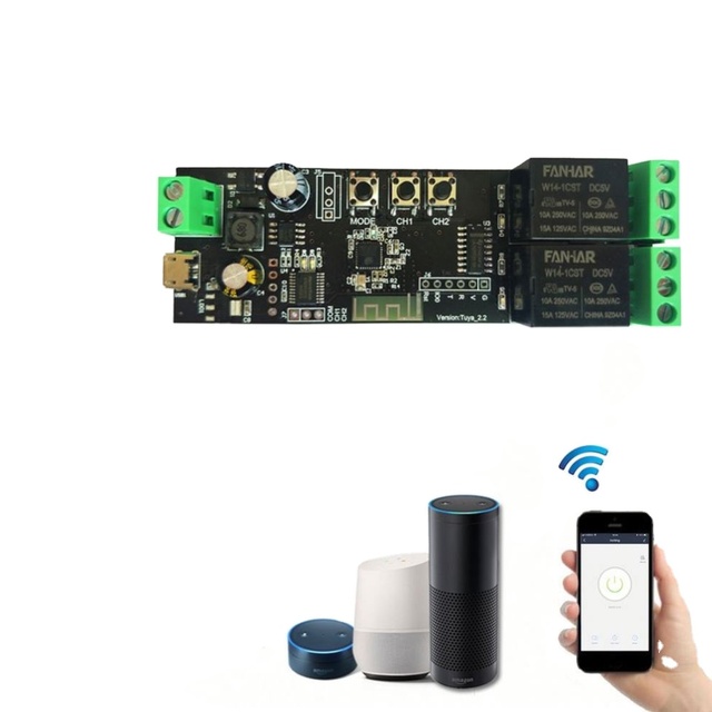 WiFi Inching Relay Momentary/Self-Locking/Interlock Switch Module ST-DC2 (Tuya Smart Life APP)