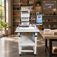 Machine à broder informatisée à tête unique 15 aiguilles en stock, haute qualité pour les ateliers de confection américains, entrepôt américain