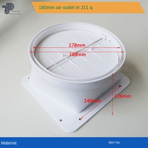 Capot <span class=keywords><strong>de</strong></span> <span class=keywords><strong>hotte</strong></span> mural extérieur en plastique ABS avec <span class=keywords><strong>clapet</strong></span> <span class=keywords><strong>anti</strong></span>-<span class=keywords><strong>retour</strong></span> pour évacuation <span class=keywords><strong>de</strong></span> fumée et air, pour cuisine et toilettes, TP-6600 100-200mm - Product Image 2