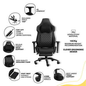 <span class=keywords><strong>Chaise</strong></span> de jeu durable noire avec logo, grande taille, Pro Silla Gaming, entièrement en cuir PU de qualité supérieure, multifonctionnelle, avec accoudoirs réglables 4D - Product Image 6