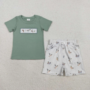 Ensembles de vêtements pour bébés garçons, chemises bleues, shorts à poches - Product Image 4