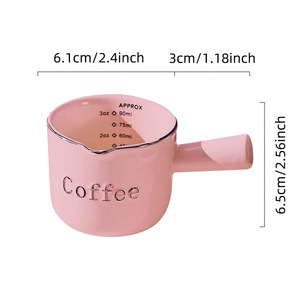 Tazza da Espresso in Ceramica Stile Italiano con Graduazioni - Tazza Dosatrice per Caffè e Brocca per <span class=keywords><strong>Latte</strong></span> per Estrazione Espresso e <span class=keywords><strong>Latte</strong></span> Art - Product Image 6