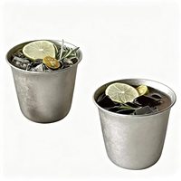 Gobelet vintage en acier inoxydable 304 pour boissons froides, café, eau, jus, utilisation en restaurant et barbecue