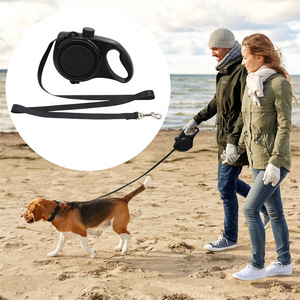<b>Pet</b> <b>Leash</b> Retractable Black Plastic Dog Walking Beach Use - Product Image 1