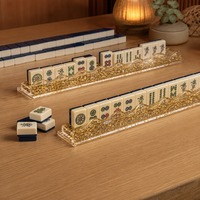 20 Zoll Goldfolie Acryl Luxus Wasserdichtes Mahjong-Steinregal Klares Glänzendes Spielzubehör für 4 Spieler