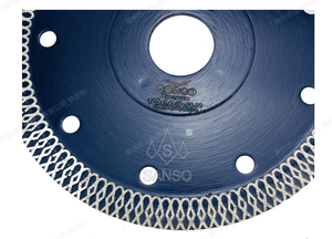 Lame de scie <span class=keywords><strong>diamant</strong></span>ée turbo Sanso de qualité industrielle, finition blanche, pour la découpe des bords de pierre, personnalisable OEM, <span class=keywords><strong>disque</strong></span> de coupe humide/sèche - Product Image 2