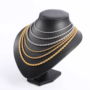 Hiphop 2 Mét/3 Mét/5 Mét Rope Chain Necklace Thép Không Gỉ Với Vàng Và Thép Thời Trang Mạ Vàng Chains.Geometric Quà Tặng