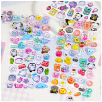 Pegatinas Epoxi 3D en Relieve Transparentes con Diseños de Animales, Frutas y Dulces para Decorar Diarios, Fundas de Teléfono y Manualidades