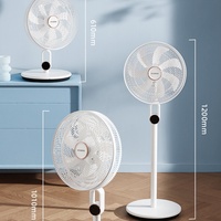Ventilador de Pie Circular de 16 Pulgadas con Control Remoto Eléctrico Mecánico, Temporizador y Pedestal para Dormitorio, Habitación o Escuela