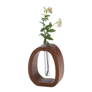 Florero de Madera de Nogal para Mesa, Hidropónico, Creativo, Pequeño, Venta al por Mayor - Product Image 4