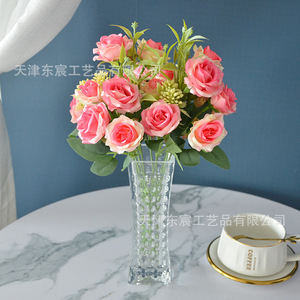 Ramo de Rosas Artificiales de 31 cm de Altura, Arreglo Floral de Seda para Decoración del Hogar y Bodas - Product Image 3