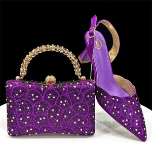 En gros, Sandales compensées de luxe dorées à bout pointu, motif imprimé pierres, légères, avec sac assorti, pour été/hiver/automne - Product Image 3