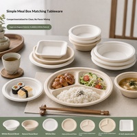 Assiettes jetables chauffables au micro-ondes en pulpe de canne à sucre de qualité alimentaire, bols commerciaux épais de grande taille, assiettes de barbecue