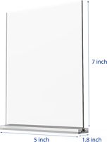 Présentoir de table en acrylique transparent 5x7 pouces, moderne et écologique, double usage, pour menus et panneaux, idéal pour les mariages et les dessus de table