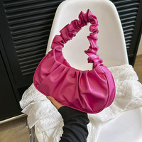Nouvelle Vente Flash : Sacs à Main Plissés Coréens pour Femmes, Sacs Nuage en PU, Sacs à Bandoulière et d'Épaule, Sacs Fourre-Tout Dames