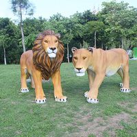 Prix usine peu coûteux H180cm écologique en fibre de verre Lion Statue modèle modèle peint à la main TV & Movie Style