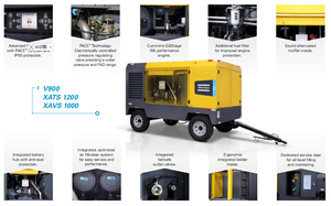 Compresseur d'air à vis portable diesel Atlas Copco V900 16-25 bar 896-805cfm pour les sites miniers, de forage et de construction - Product Image 5