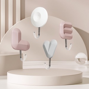 Love Letter Wall Hooks 4 Pack Adhesive No Drill Key Bag Organizer Minimalist Design For Entryway Bedroom Kitchen Bathroom Doors - Product Image 2